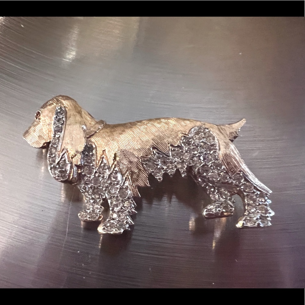 Gold Dog Brooch
